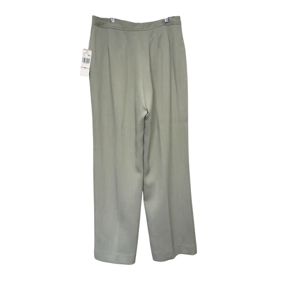 Jones NY Light Sage Green Blazer PantSuit 2Pc Set Sz 12 NWT High Waist Loose Fit - Picture 3 of 16